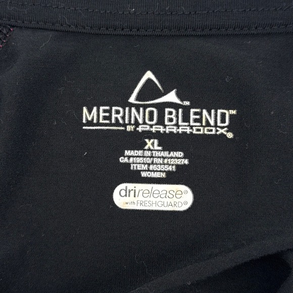 Paradox Merino Blend Quarter Zip Long Sleeve Thumbhole Shirt Base Layer XL Black - Picture 6 of 9